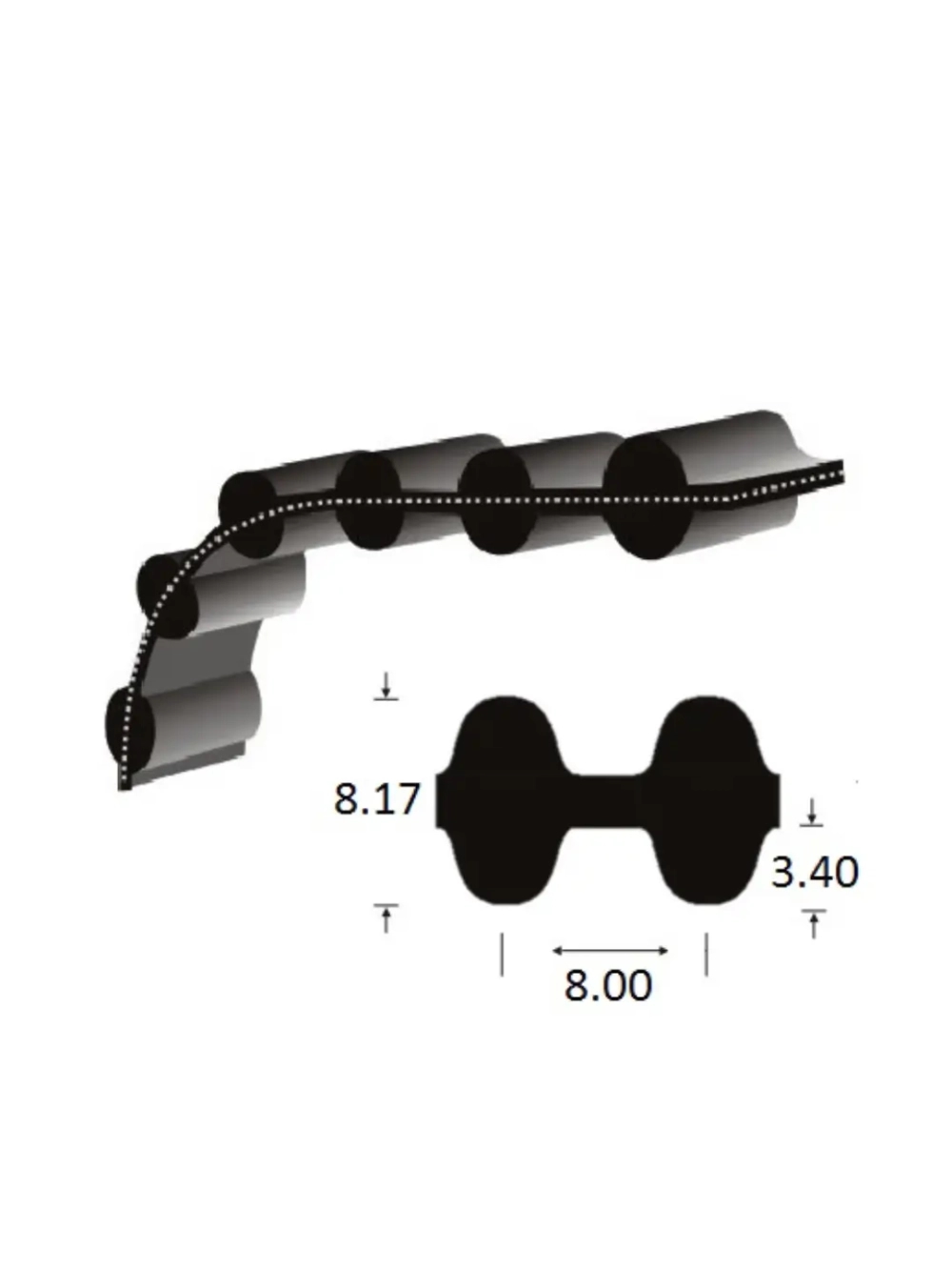 Зубчатый ремень 1000 D8M NOVOBELT